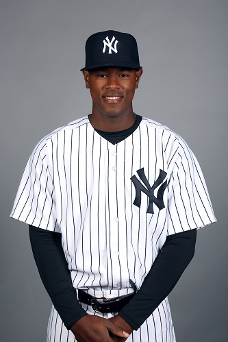 TAMPA, FL - FEBRUARY 27:  Luis Severino #91 of the New York Yankees poses during Photo Day on Friday, February 27, 2015 at George M. Steinbrenner Field in Tampa, Florida.  (Photo by Robbie Rogers/MLB Photos via Getty Images) *** Local Caption *** Luis Severino