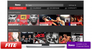 FITE TV on ROKU home page (PRNewsfoto/FITE TV)