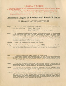 GEHRIG CONTRACT 1925 2